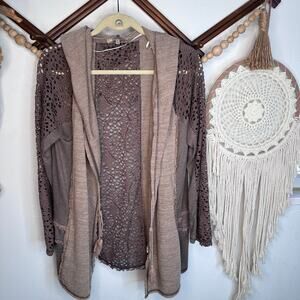 Miss Me Hooded Open Front Cardigan Sweater